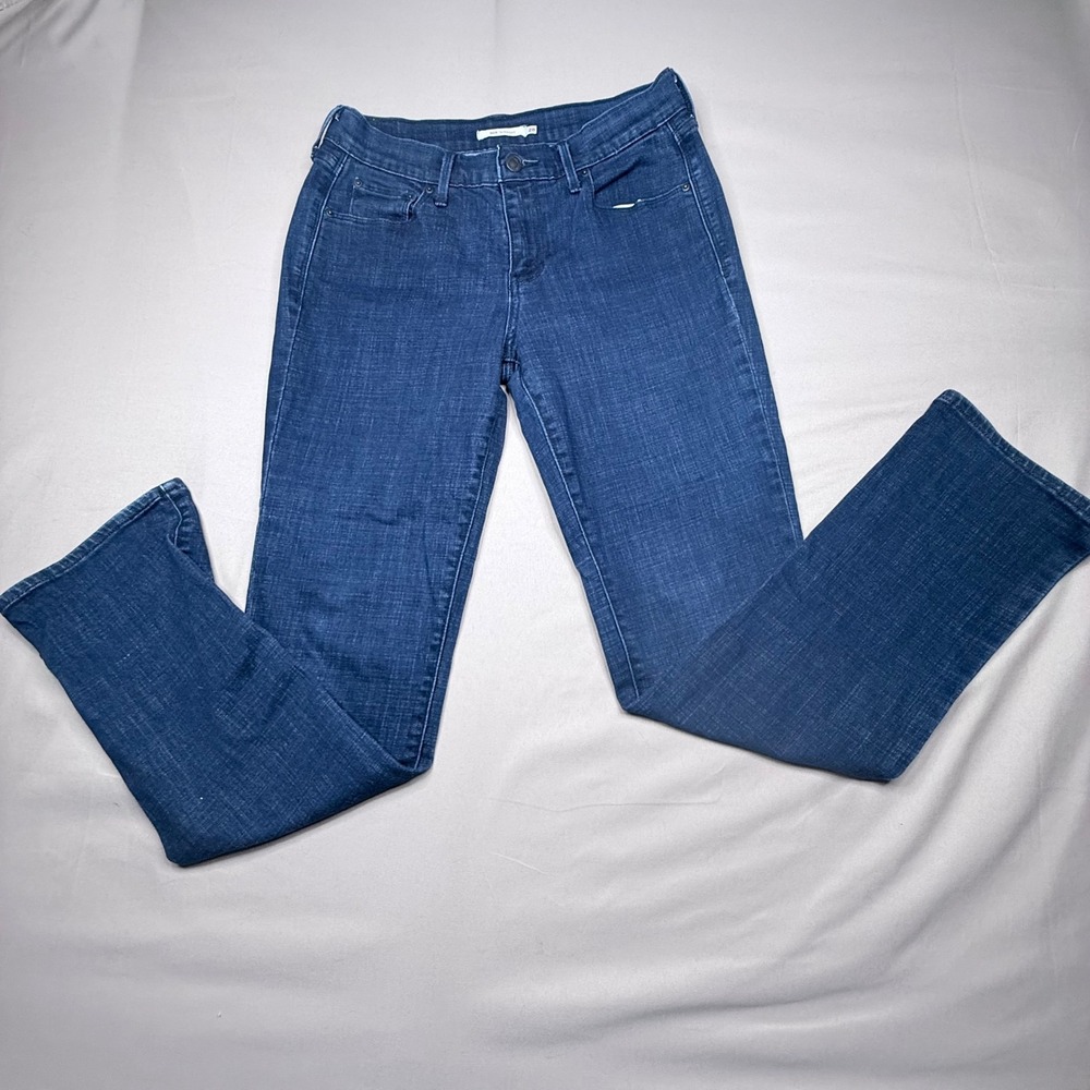 Levis 505 Straight Leg Jeans Womens 28 Dark Wash Denim Blue Pants